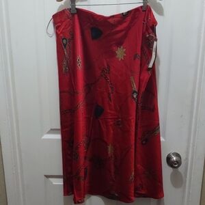 Ralph Lauren Red A-Line Skirt Plus Size 18 W New